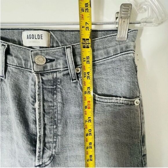AGOLDE Nico High-Rise Raw Hem Button Fly Skinny Jeans Gray Size 24 - Picture 12 of 14